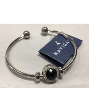 Bracciale Donna Navigare Rigido con Cristallo Nero – Eleganza e Raffinatezza