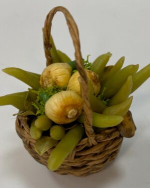 Cestino con Fave e Finocchi in Cera – per Figure 25 cm – Presepe Napoletano '700
