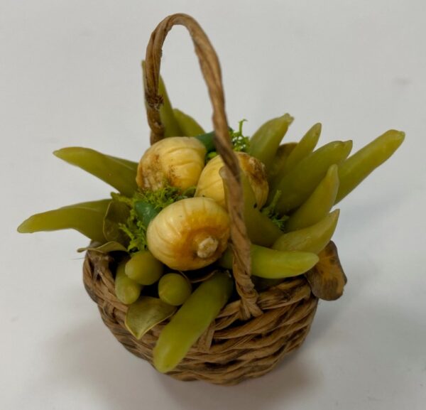 Cestino con Fave e Finocchi in Cera – per Figure 25 cm – Presepe Napoletano '700