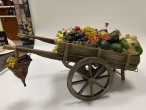 Carretto artigianale Frutta e Verdura in Cera per Figure 25 cm Presepe Napoletano settecentesco - immagine 2