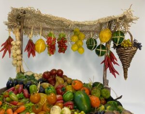 Carretto artigianale Frutta e Verdura in Cera per Figure 25 cm Presepe Napoletano settecentesco - immagine 4