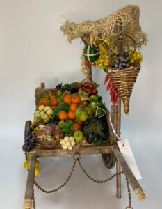 Carretto artigianale Frutta e Verdura in Cera per Figure 25 cm Presepe Napoletano settecentesco - immagine 5