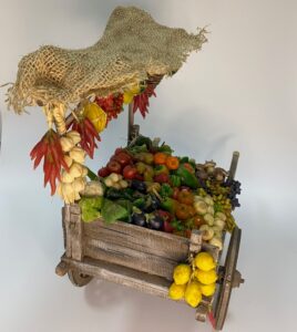 Carretto artigianale Frutta e Verdura in Cera per Figure 25 cm Presepe Napoletano settecentesco - immagine 6