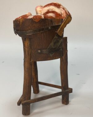 Ceppo in legno con carne in cera – Accessorio per Presepe Napoletano Figure 25 cm