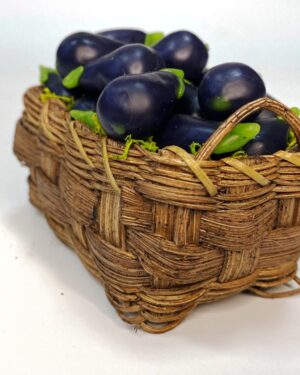 Cesta melanzane in cera artigianale – Presepe napoletano per Figure 25-30 cm