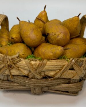 Cesta con Pere in Cera – Accessorio per Presepe Napoletano ’700 Figure 25 cm