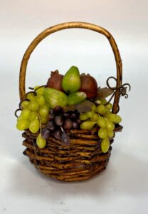 Cestino in Cera con Frutta e Verdura per Presepe Napoletano 700 - Figure 25-30 cm" - immagine 2