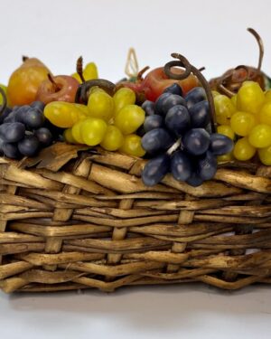 Cesta Grande di Frutta e Verdura in Cera - Accessorio per Presepe Napoletano del ’700 Figure 30-35 cm