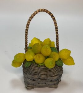 Cesta con Manico di Limoni di Sorrento in Cera – Presepe Napoletano ’700 Figure 30-35 cm - immagine 2