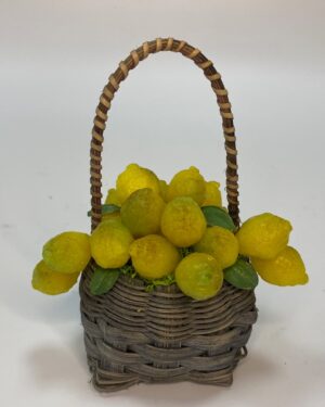 Cesta con Manico di Limoni di Sorrento in Cera – Presepe Napoletano ’700 Figure 30-35 cm