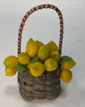 Cestino intrecciato con limoni di Sorrento – Accessorio per Presepe Napoletano 700, figure 25–30 cm