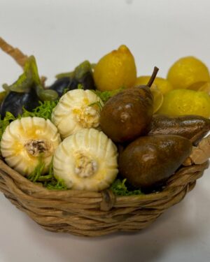 Cesta con Frutta e Verdura in Cera – Presepe Napoletano 700 Figure 25-30 cm