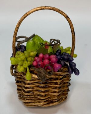 Cestino con Uva e Fichi in Cera – per Figure 25-30 cm – Presepe Napoletano '700