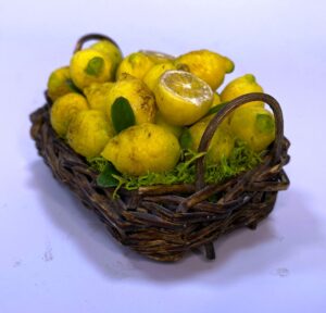 Cesta limoni Sorrento in cera – Presepe napoletano 700, figure 25-30 cm - immagine 2