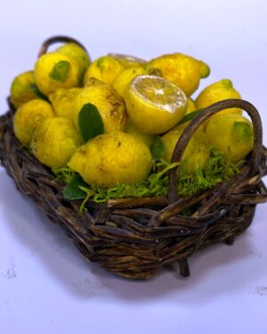 Cesta limoni Sorrento in cera – Presepe napoletano 700, figure 25-30 cm