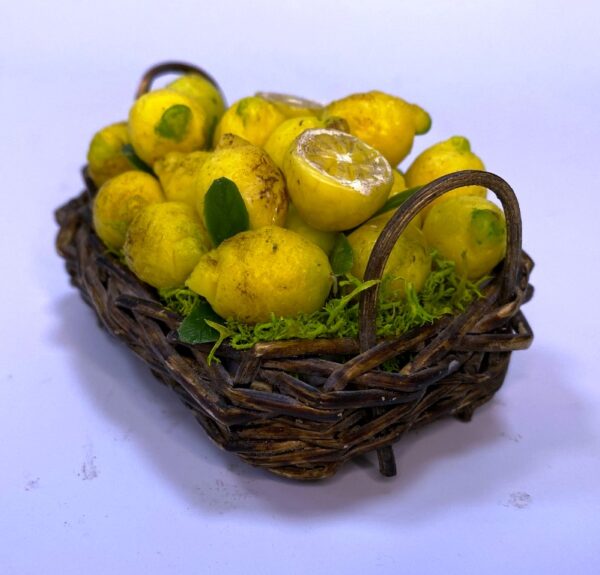 Cesta limoni Sorrento in cera – Presepe napoletano 700, figure 25-30 cm