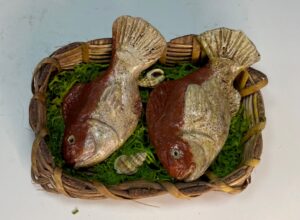 Cesta Artigianale con Pesci in Cera – Per Figure 25-30 cm – Stile Napoletano Settecentesco - immagine 3