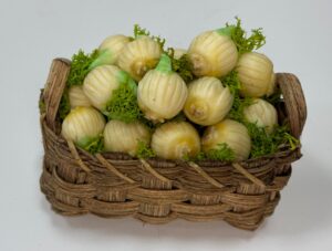 Cesta di finocchi in cera – Accessorio per presepe napoletano del '700, figure 25-30 cm - immagine 3