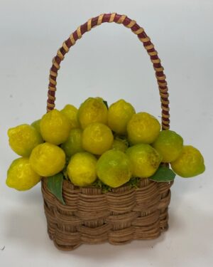 Cesta con Manico di Limoni di Sorrento in Cera – Presepe Napoletano ’700 Figure 30-35 cm