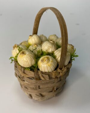 Cestino con finocchi in cera – Accessorio per Presepe Napoletano 700, figure 25–30 cm