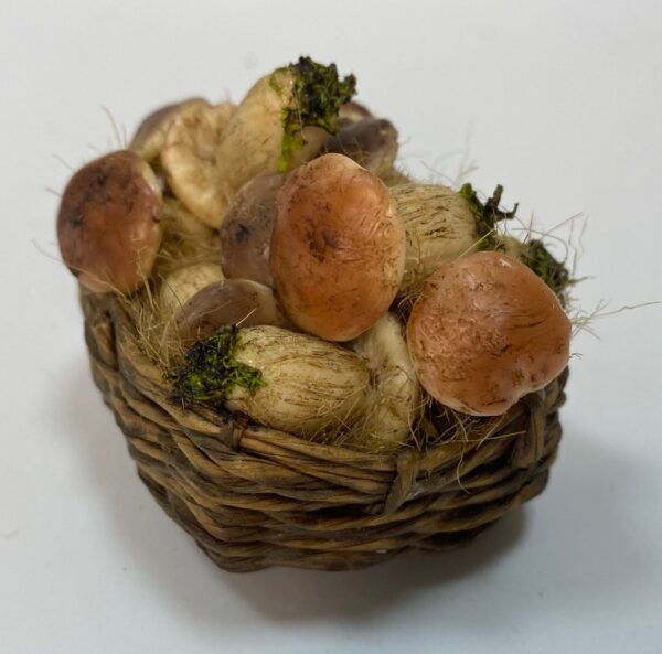 Cesta con Funghi Porcini in Cera – per Figure 25 cm – Presepe Napoletano '700