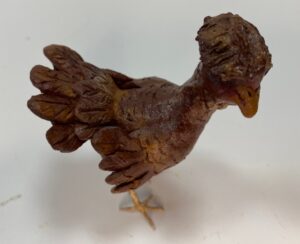 Gallina Padovana scura in terracotta con occhi in vetro – Per figure 25 cm – Presepe Napoletano '700 - immagine 3