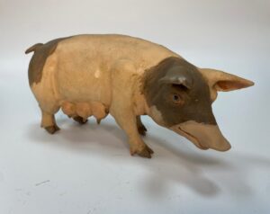 Maiale in terracotta con occhi in vetro – Per figure 20-25 cm – Presepe Napoletano '700 - immagine 2