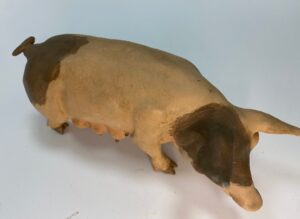 Maiale in terracotta con occhi in vetro – Per figure 20-25 cm – Presepe Napoletano '700 - immagine 3