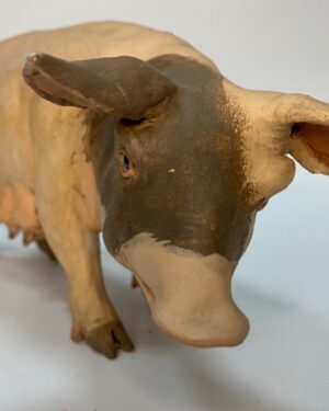 Maiale in terracotta con occhi in vetro – Per figure 20-25 cm – Presepe Napoletano '700