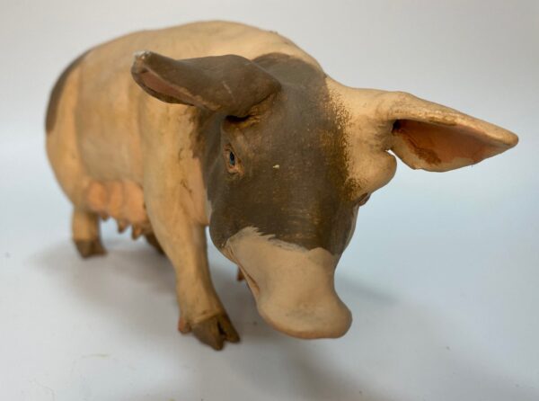 Maiale in terracotta con occhi in vetro – Per figure 20-25 cm – Presepe Napoletano '700