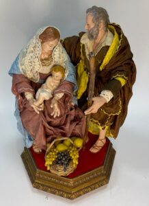 Scena Natività con Pastori in Terracotta e Occhi in Vetro – Altezza 25 cm – Presepe Napoletano Artigianale - immagine 2