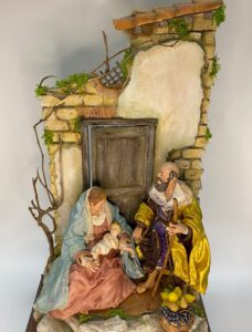 Natività Presepe Napoletano con Pastori in Terracotta e Occhi in Vetro – Struttura con Rovine - immagine 3