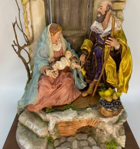 Natività Presepe Napoletano con Pastori in Terracotta e Occhi in Vetro – Struttura con Rovine - immagine 4
