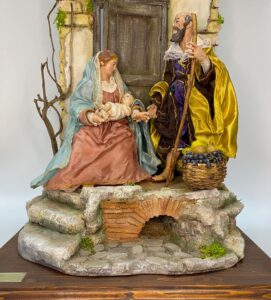 Natività Presepe Napoletano con Pastori in Terracotta e Occhi in Vetro – Struttura con Rovine - immagine 5