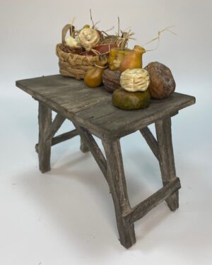 Tavola Imbandita con Salumi e Formaggi in Cera – Presepe Napoletano del '700 Figure 25–30 cm