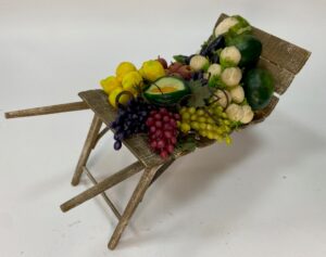 Carriola con frutta e verdura in cera – Accessorio per figure 22-25 cm – Presepe Napoletano '700 - immagine 5