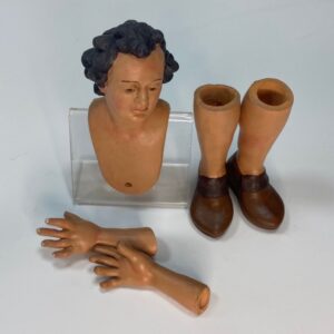 Kit Testa, Mani e Piedi in Terracotta con Occhi in Vetro – Giovane 25 cm – Presepe Napoletano - immagine 3