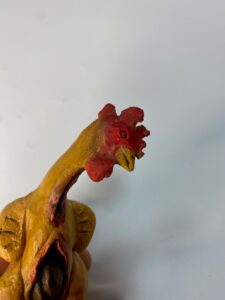 Gallina Morta in Terracotta con Occhi in Vetro – Dipinta a Mano – Presepe Napoletano '700 – Per Figure 30/33 cm - immagine 3