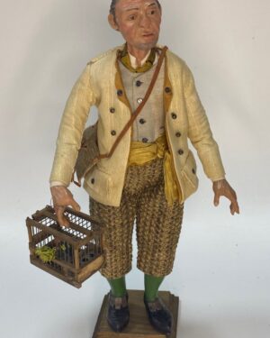 Pastore Nobile 30 cm in Terracotta e Legno con Caiola – Presepe Napoletano ‘700
