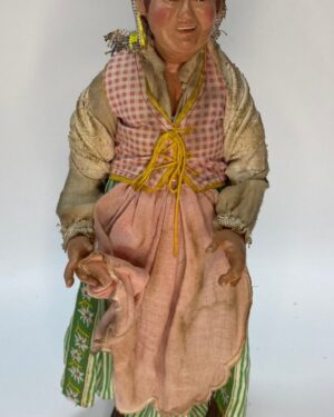 Figura Popolana 30 cm – Testa in Terracotta, Arti in Legno – Stile Napoli ‘700
