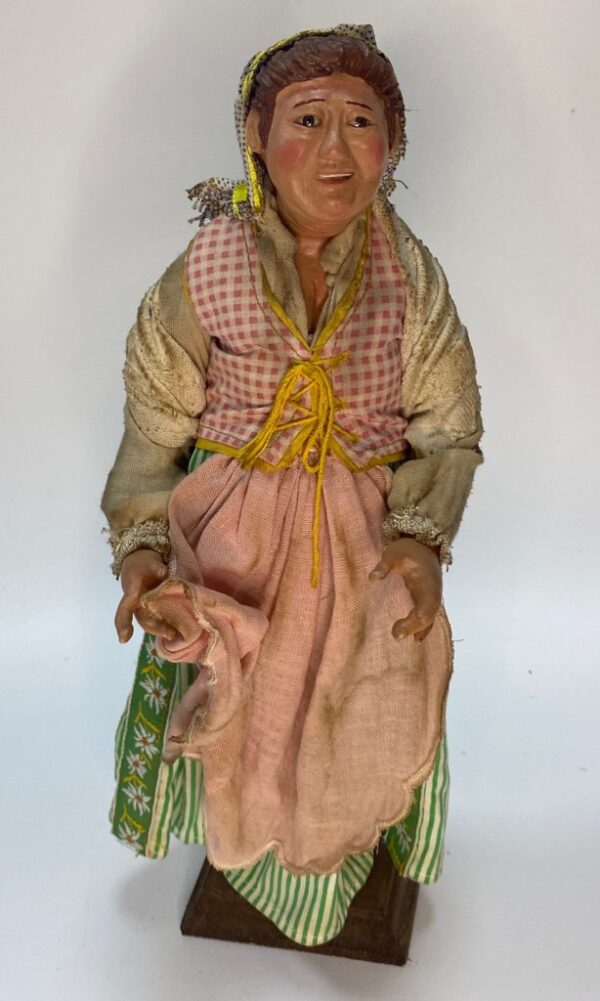 Figura Popolana 30 cm – Testa in Terracotta, Arti in Legno – Stile Napoli ‘700