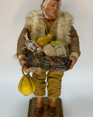 Pastore Pecoraro in Terracotta con Occhi in Vetro – 25 cm – Presepe Napoletano del '700